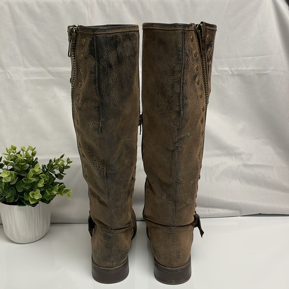 Unr8ed Brown Distressed Tall Boots - Picture 5 of 16